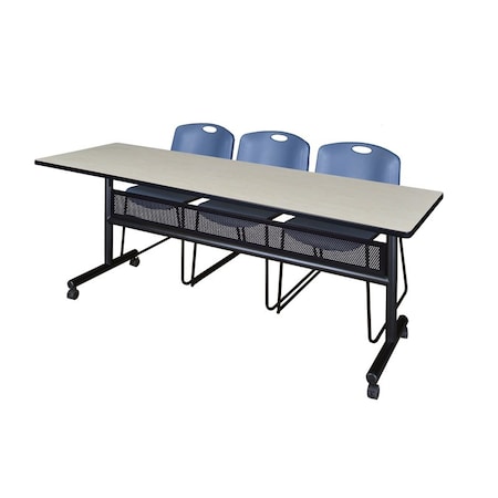 Kobe Rectangle FlipTop Table, 84" W, 29" H, Laminate Top, Maple MKFTM8424PL44BE